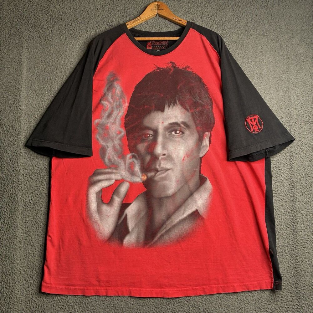 Vintage Scarface Clothing Co Big Graphic T Shirt Size 3XL Black Y2K Tony Montana